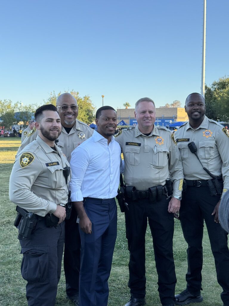 Clark County Celebrates National Night Out with LVMPD and Community Partners Across Las Vegas 11 Commissioner William McCurdy II celebrated at Kianga Isoke Palacio Park with the Bolden Area Command