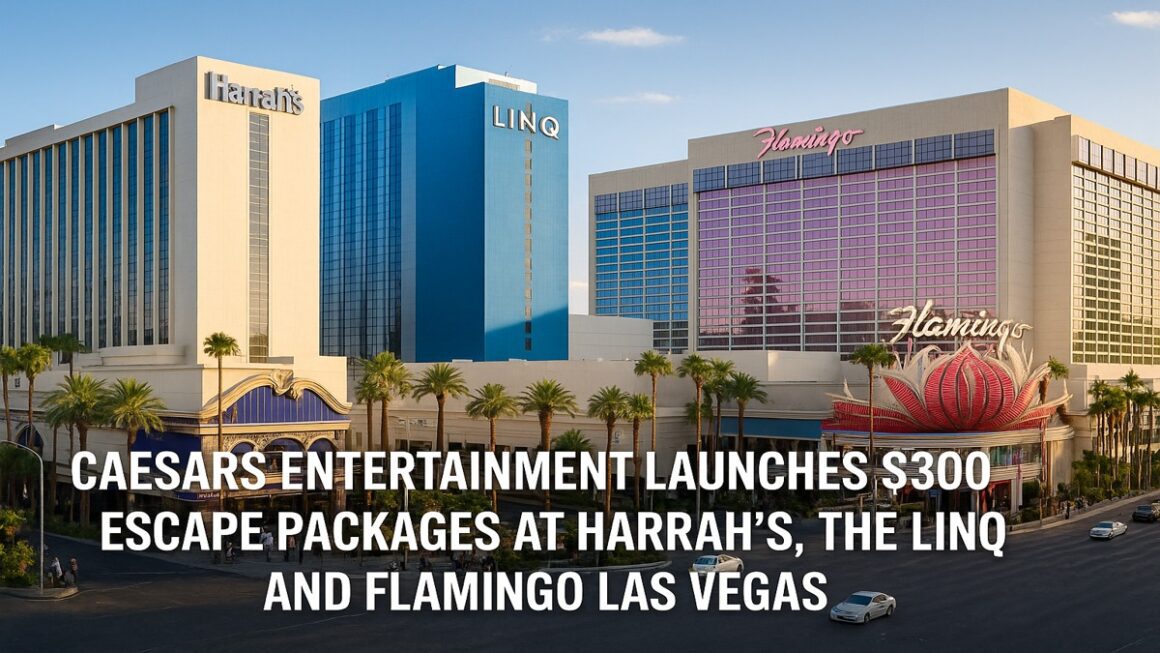 Harrah’s Las Vegas, The LINQ Hotel + Experience, and Flamingo Las Vegas Harrah’s Las Vegas, The LINQ Hotel + Experience, and Flamingo Las Vegas pictured for Caesars Entertainment’s $300 Escape package — two-night stay with a $200 dining credit included; taxes and resort fees included.