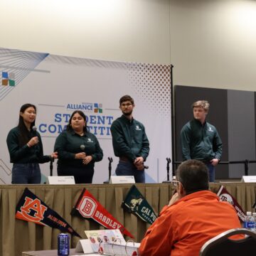 The Cal Poly team presents during the 2025 International Roofing Expo Photo credit The Roofing Alliance