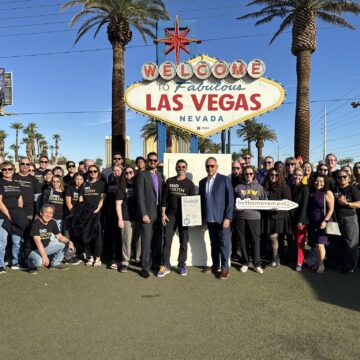 Clark County Turns Las Vegas Sign Purple and Gold for National Homeless Youth Awareness Month