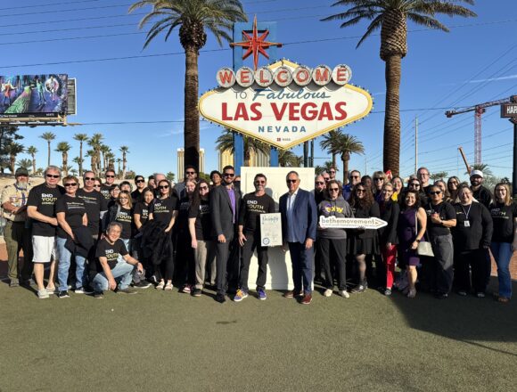 Clark County Turns Las Vegas Sign Purple and Gold for National Homeless Youth Awareness Month Clark County Turns Las Vegas Sign Purple and Gold for National Homeless Youth Awareness Month