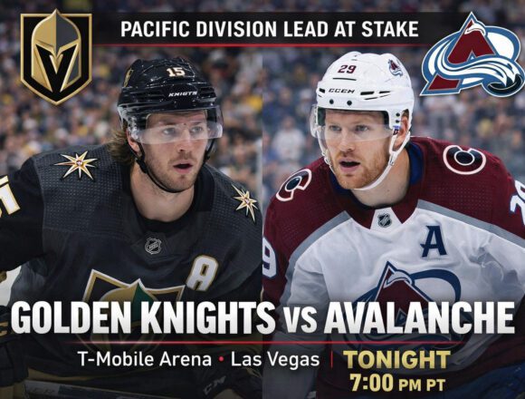Golden Knights host Avalanche with Pacific lead at stake