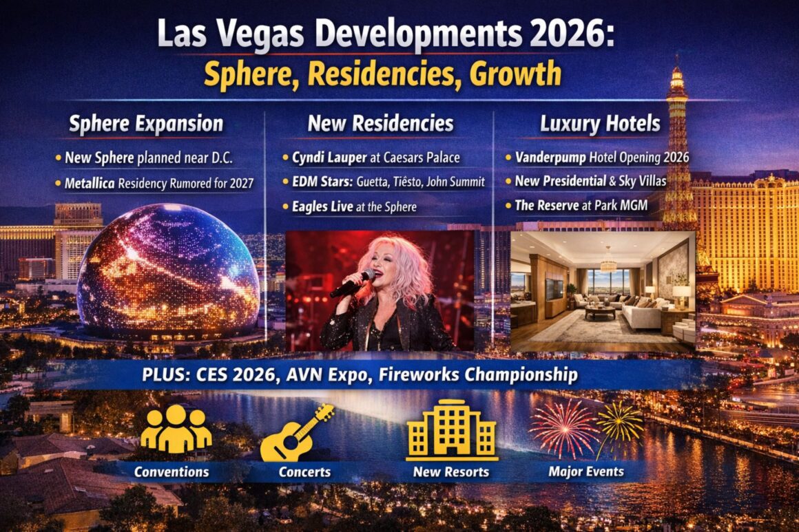 Las Vegas Developments 2026: Sphere, Resorts, & Residencies