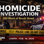 LVMPD investigates a fatal blunt force homicide after a man was found dead in an apartment on Brush Street Feb. 10.