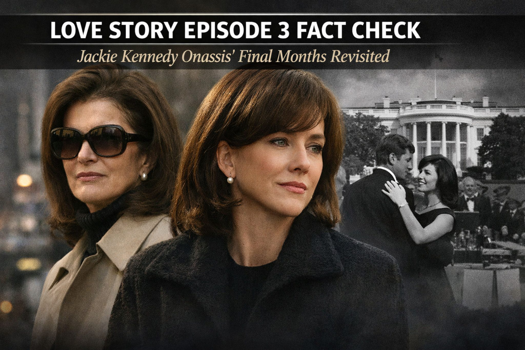 Jacqueline Kennedy Onassis during her final years, depicted in Love Story Episode 3, which examines her 1994 battle with non-Hodgkin’s lymphoma.