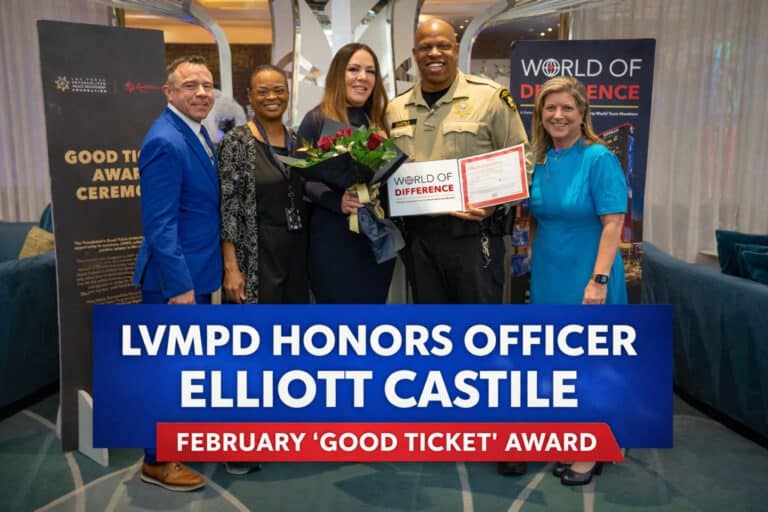 LVMPD Honors Officer Elliott Castile with February “Good Ticket” Award