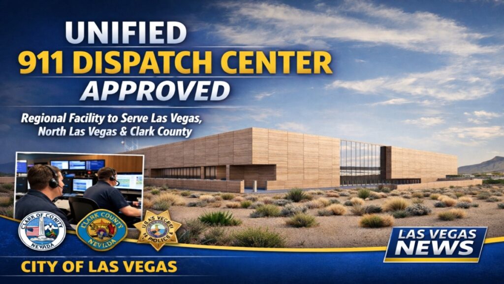 Las Vegas City Council approves unified 911 dispatch center serving Las Vegas, North Las Vegas and Clark County.