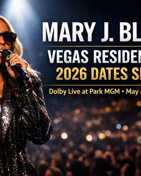 Mary J. Blige performing on stage as she announces her 2026 Las Vegas residency at Dolby Live at Park MGM.