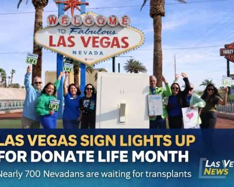Las Vegas Sign Lights Up for Donate Life Month