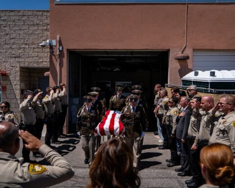 Honor Guard Escorts Fallen LVMPD Officer Austin Abdelnabi