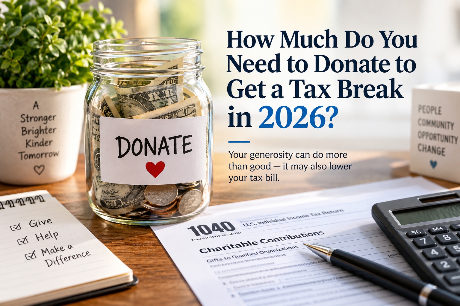 How Much Do You Need to Donate to Get a Tax Break in 2026? 1 how-much-donate-tax-deduction-2026